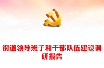 街道領(lǐng)導(dǎo)班子和干部隊伍建設(shè)調(diào)研報告