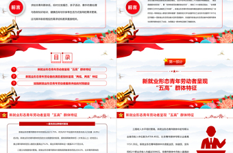 2023把握新就業(yè)形態(tài)青年勞動(dòng)者的群體特征PPT大氣精美風(fēng)黨員干部學(xué)習(xí)教育專題黨課課件