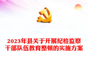 2023年縣關于開展紀檢監察干部隊伍教育整頓的實施方案