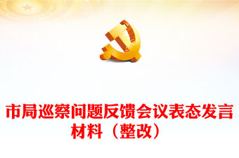 市局巡察問題反饋會議表態(tài)發(fā)言材料（整改）