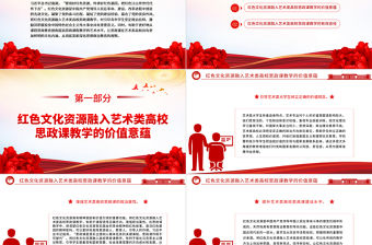 2023紅色文化資源融入藝術類高校思政課教學探究PPT大氣精美風黨員干部學習教育專題黨課課件