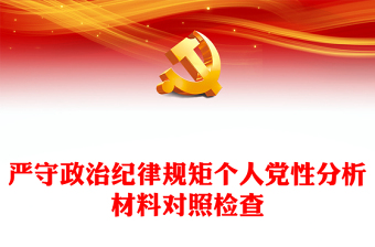 嚴(yán)守政治紀(jì)律規(guī)矩個人黨性分析材料對照檢查