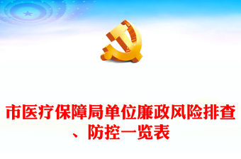 市醫(yī)療保障局單位廉政風險排查、防控一覽表