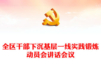 全區干部下沉基層一線實踐鍛煉動員會講話會議