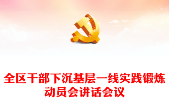 全區(qū)干部下沉基層一線實(shí)踐鍛煉動(dòng)員會(huì)講話會(huì)議