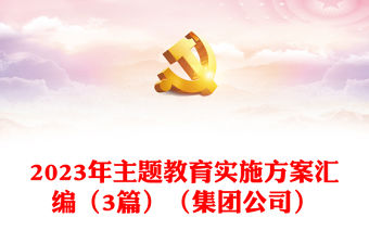 2023年主題教育實施方案匯編（3篇）（集團公司）