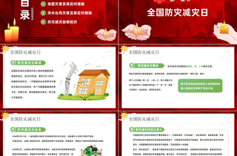 2023護航高質(zhì)量發(fā)展防范災害風險PPT剪紙中國風全國防災減災日汶川地震十五周年專題黨課課件模板下載