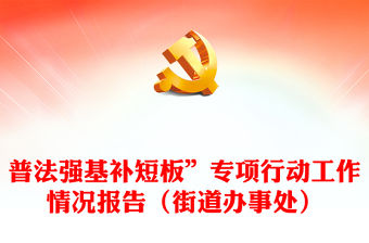 普法強基補短板”專項行動工作情況報告（街道辦事處）