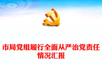 市局黨組履行全面從嚴治黨責任情況匯報