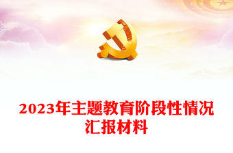 2023年主題教育階段性情況匯報材料