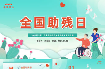 2023全國助殘日PPT簡約卡通風(fēng)扶殘助殘有你有我關(guān)愛殘疾人預(yù)防殘疾主題班會課件模板