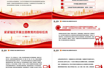 2023在“學深悟透”中推動主題教育扎實開展PPT大氣黨建風深入開展學習習近平新時代中國特色社會主義思想主題教育專題黨課課件