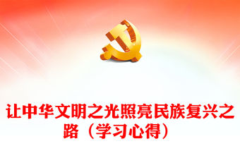 讓中華文明之光照亮民族復興之路（學習心得）