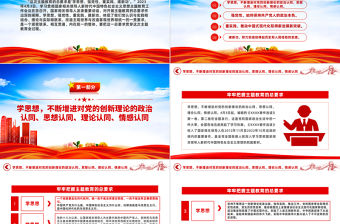 2023學思想強黨性重實踐建新功主題教育PPT精美黨建風扎實抓好主題教育為奮進新征程凝心聚力黨課課件模板