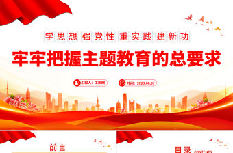 2023牢牢把握主題教育的總要求PPT學思想強黨性重實踐建新功黨內主題教育黨課