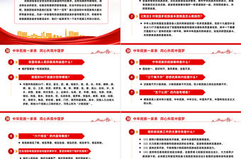 2023民族團結進步宣傳月應知應會知識PPT紅色時尚中華民族一家親同心共筑中國夢知識匯總課件