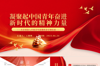2023凝聚起中國青年奮進新時代的精神力量PPT簡約風共青團深入開展青年思想政治引領綜述專題團課課件