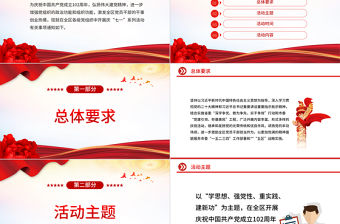 2023弘揚偉大建黨精神慶祝建黨102周年PPT學思想強黨性重實踐建新功基層黨組織課件