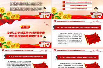 2023深刻領悟黨指揮槍的顯著優勢PPT紅色簡潔堅持和完善黨對人民軍隊的絕對領導部隊黨課課件