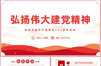 2023弘揚(yáng)偉大的建黨精神PPT紅色建黨風(fēng)迎七一建黨102周年專題黨課課件模板下載