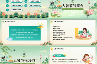 2023二十四節(jié)氣之大暑PPT中國風中國傳統(tǒng)節(jié)氣二十四節(jié)氣之大暑專題課件模板
