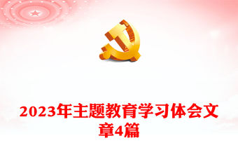 2023年主題教育學習體會文章4篇