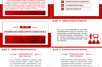 2023促進(jìn)人類文明進(jìn)步的中國方案PPT大氣精美風(fēng)黨員干部學(xué)習(xí)教育專題黨課課件