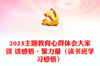 2023主題教育心得體會大家談 談感悟·聚力量（讀書班學(xué)習(xí)感悟）