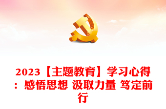 2023【主題教育】學(xué)習(xí)心得：感悟思想 汲取力量 篤定前行
