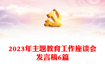2023年主題教育工作座談會發(fā)言稿6篇