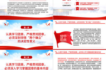 2023認真學習團章嚴格貫徹團章PPT精美簡潔學習貫徹共青團團十九大精神團課課件