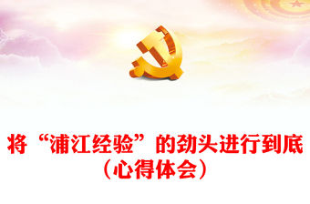 將“浦江經(jīng)驗”的勁頭進行到底（心得體會）