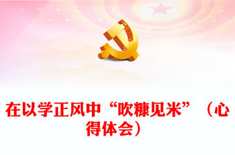 在以學(xué)正風(fēng)中“吹糠見米”（心得體會(huì)）