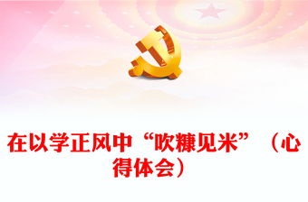 在以學正風中“吹糠見米”（心得體會）