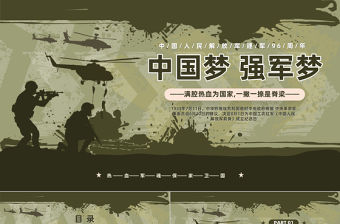 2023中國夢強軍夢PPT簡約風慶祝中國人民解放軍建軍96周年專題黨課課件模板下載