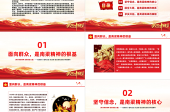 南梁精神的豐富內(nèi)涵PPT紅色簡(jiǎn)潔傳承南梁精神汲取奮進(jìn)力量黨課課件