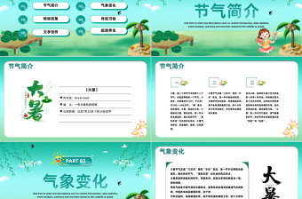 2023大暑時節(jié)PPT卡通風(fēng)二十四節(jié)氣之大暑知識宣講課件模板下載