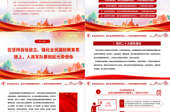 2023人民軍隊在新時代全民國防教育中的擔(dān)當(dāng)與作為PPT大氣黨建風(fēng)深入學(xué)習(xí)宣傳貫徹黨的二十大精神主題專題黨課課件