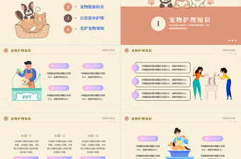 2023寵物健康管理PPT卡通風(fēng)寵物健康管理課件模板下載