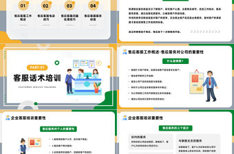 2023客服話術培訓PPT扁平插畫風企業(yè)培訓之客服話術培訓課件模板下載