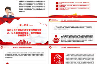 以教育整頓推動(dòng)干部隊(duì)伍高質(zhì)量發(fā)展PPT精美大氣在學(xué)習(xí)貫徹主題教育中開展干部隊(duì)伍教育整頓黨課