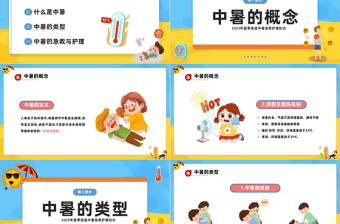2023中暑病人的搶救護(hù)理PPT卡通風(fēng)夏季高溫中暑急救護(hù)理知識專題培訓(xùn)課件模板下載