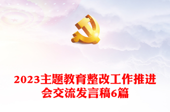 2023主题教育整改工作推进会交流发言稿6篇