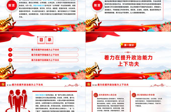 2023提升政治能力思維能力實踐能力研討發言PPT學習貫徹習近平新時代中國特色社會主義思想主題教育專題黨課課件模板