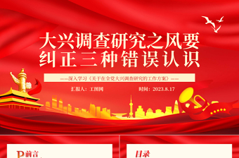 2023大興調(diào)查研究之風(fēng)要糾正三種錯誤認識PPT黨政風(fēng)深入學(xué)習(xí)《關(guān)于在全黨大興調(diào)查研究的工作方案》專題黨課課件