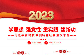 習近平新時代中國特色社會主義思想PPT簡潔大氣學思想強黨性重實踐建新功黨內主題教育黨課課件