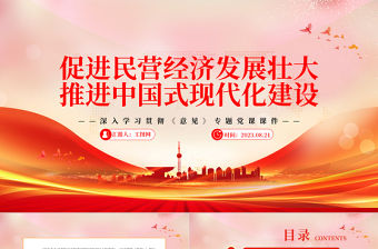 2023促進民營經濟發展壯大推進中國式現代化建設PPT深入學習貫徹《意見》專題黨課課件