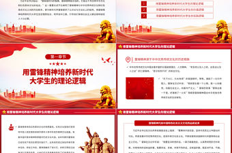 2023用雷鋒精神培養新時代大學生的三重邏輯PPT大氣精美風黨員干部學習教育專題黨課課件