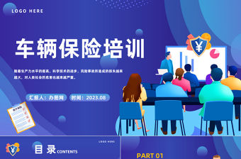 2023車輛保險培訓PPT簡約風保險行業車輛保險培訓課件模板下載