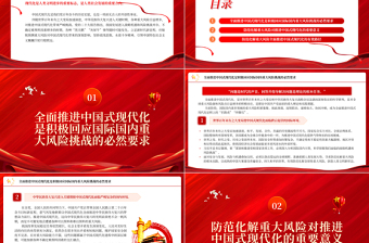 2023推進(jìn)中國(guó)式現(xiàn)代化必須注重防范化解重大風(fēng)險(xiǎn)PPT大氣精美風(fēng)黨員干部學(xué)習(xí)教育專題黨課課件